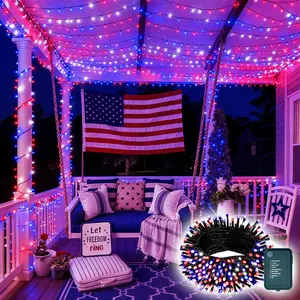 Battery box LED American Flag star flashing lights, Battery Powered (Battery Not included), Fourth Of July Decorations, Memorial Day Decorations, For Independence Day, National Day, Christmas Day, New Year'S Party, Garden, Yard Decorations Outside