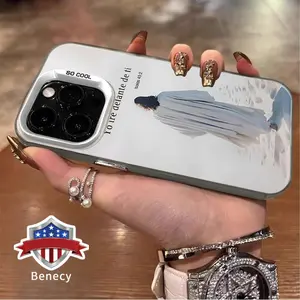 Case for iPhone 15 16 14 Pro Max 13 12 11 XR XS Plus E The Back View Of Jesus Pattern Matte Shockproof Anti-Scratch Stylish Smartphone Cover Cellphone Protective