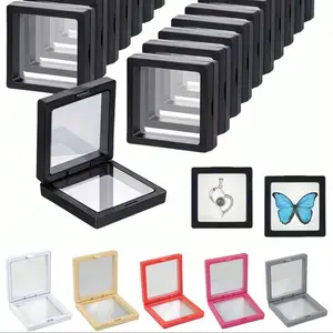Transparent Jewelry Storage Box, Plastic 3D Floating Display Case, Coin and Collectibles Showcase, Home Decor, Craft Exhibition