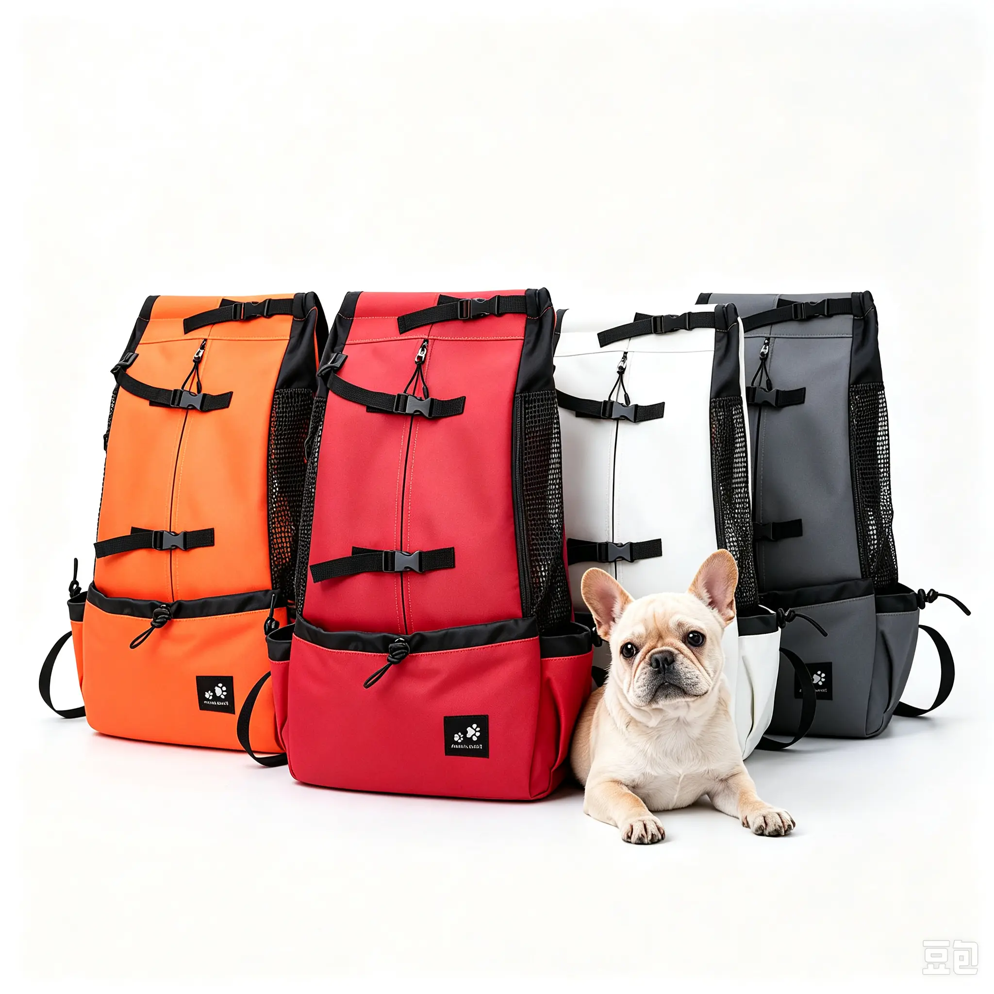 Double-Strap Breathable Pet Backpack Carrier for Small Dogs & Cats - Multi-Size, Solid Colors, Shoulder Wear, Portable Carry, Bike-Mountable Travel Bag for Hiking, Camping
