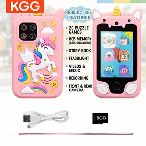 KGG Kids Learning Phone features dual cameras, 8GB storage, stories, calculator, video & music, 20 educational games and 12 habit trackers. A multifunctional learning tool for boys and girls.
