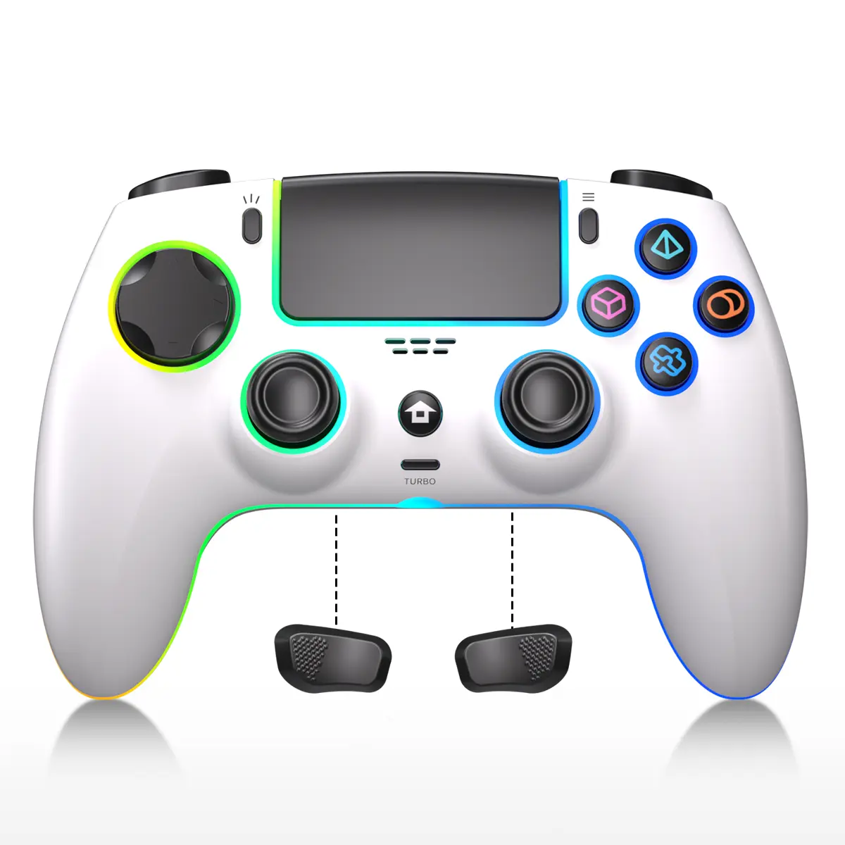 Wireless  Anti-Stick Drift Controller for PS5 Pro/PS-5/PC/Mac/Steam Deck with Hall Effect joystick trigger/Back Paddles/Cool RGB/TURBO/headphone Jack - Built-in Speakers Support P-S5 Console Audio