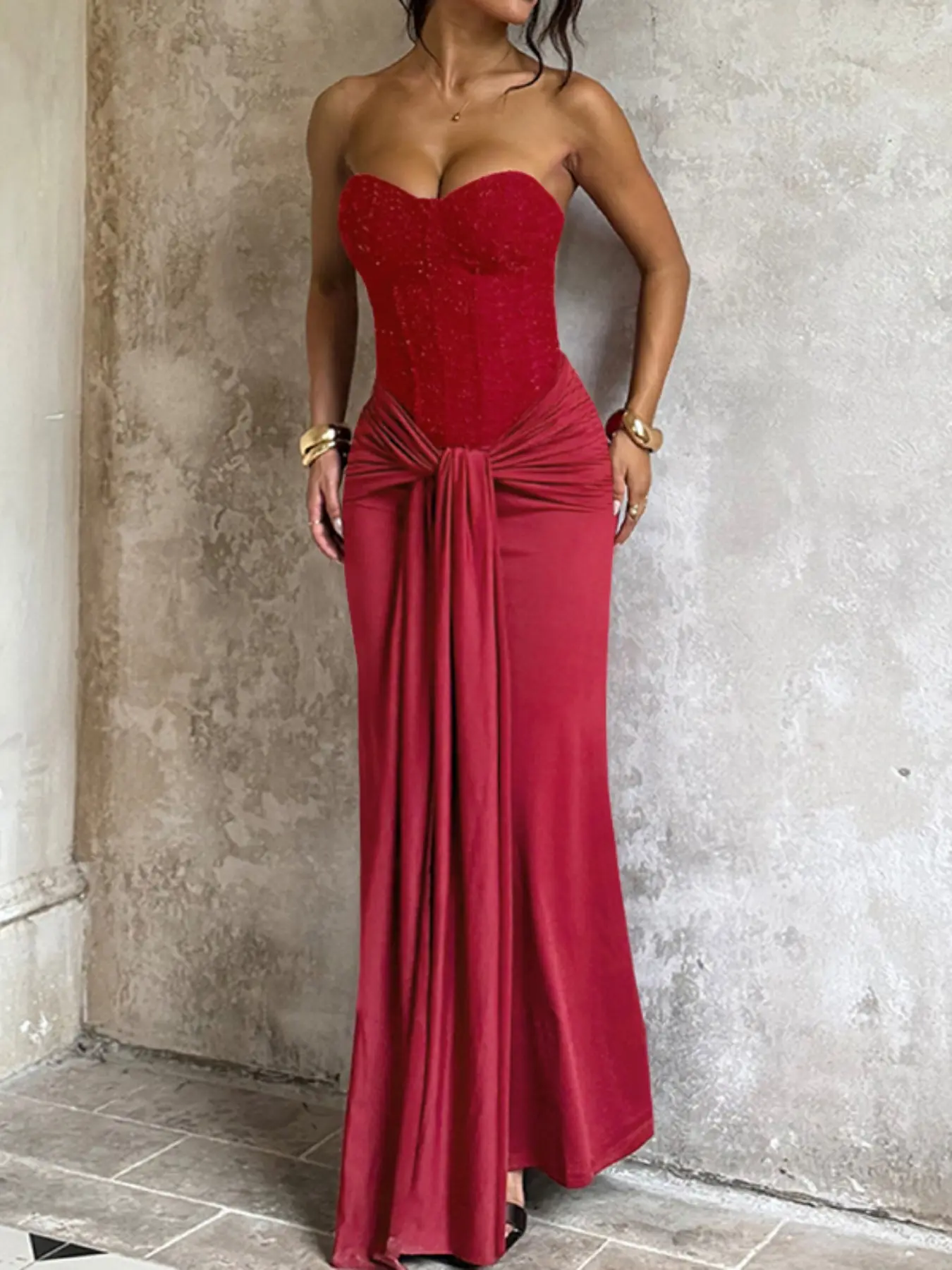 Elegant Strapless Corset Bodycon Long Formal Dress, with Ruched Detail, Perfect for Evening Prom Party - TikTok Shop Elegant Strapless Corset Bodycon Long Formal Dress, with Ruched Detail, Perfect for Evening Prom Party - TikTok Shop