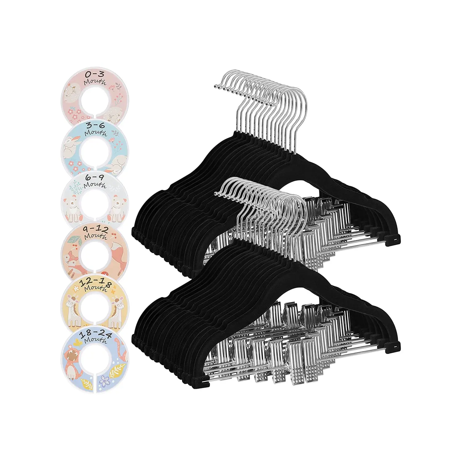 30-Pack Non-Slip Baby Hangers with Clips 30-Pack Non-Slip Baby Hangers with Clips