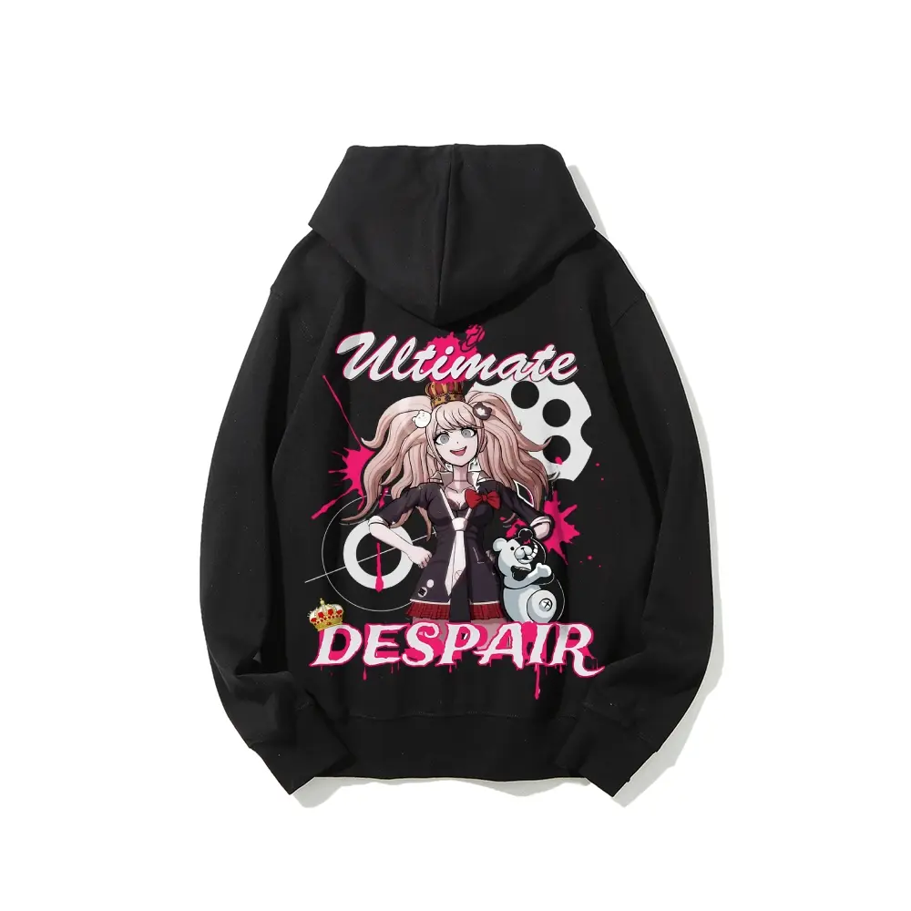 Despair Danganronpa Junko Enoshima and Monokuma Printed Unisex Casual Hoodie