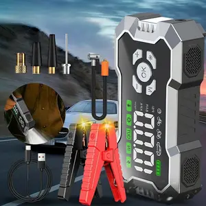 12V 3000A Car Battery Jump Starter with Air Compressor, Portable Booster Pack with LED Light