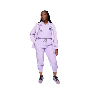 3pc “Beyond Classic” Scrub Set Comfort Womenswear Jacket w/logo