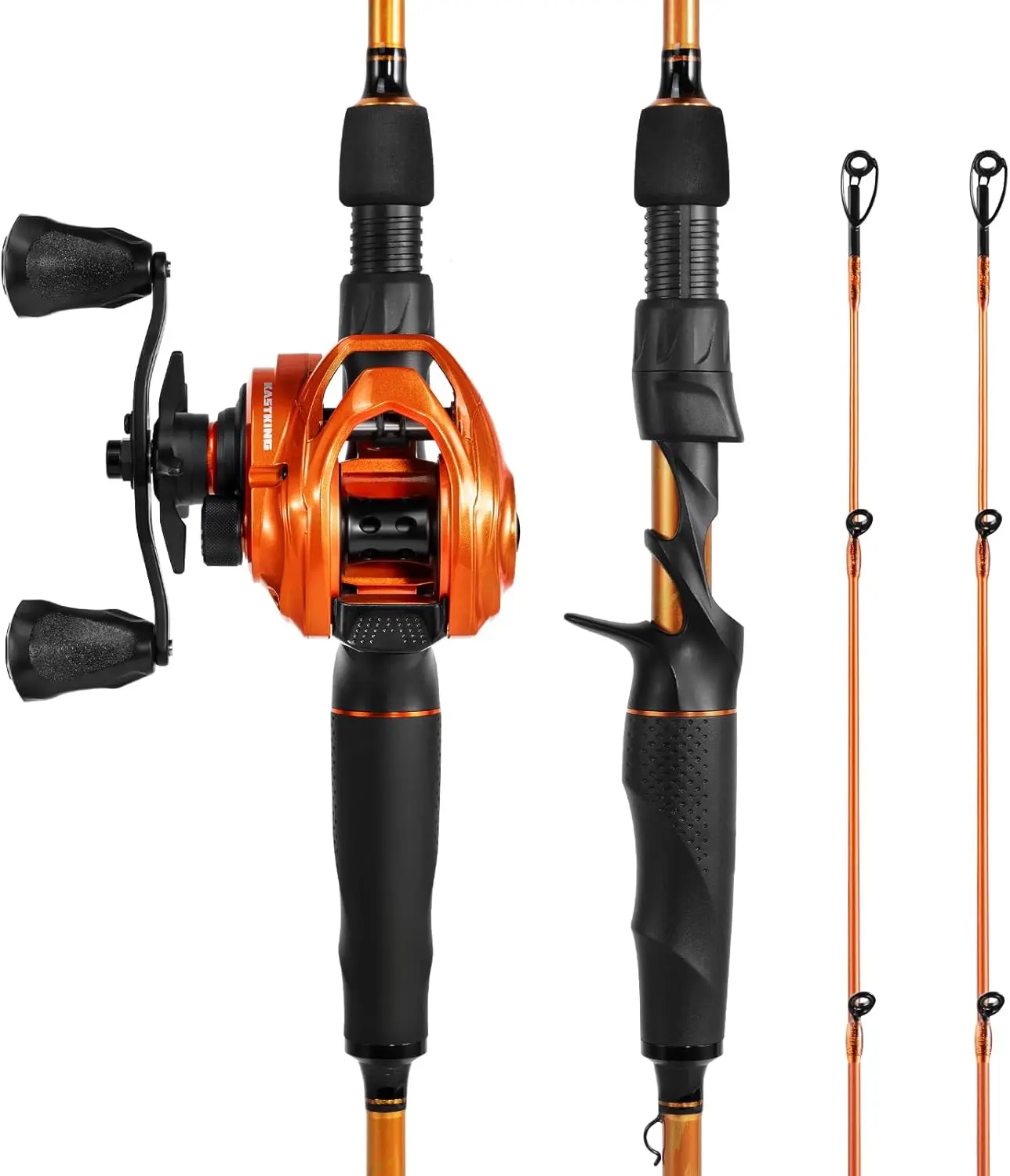 [Back to School Gift] KastKing Lethal Blaze Twin-Tip Rod & Reel Combo – Spinning & Baitcaster, IM6 Graphite, Backup Tip, Stainless Steel Guides, EVA Handle SummerVibes Summer Survivals ,dealsforyoudays