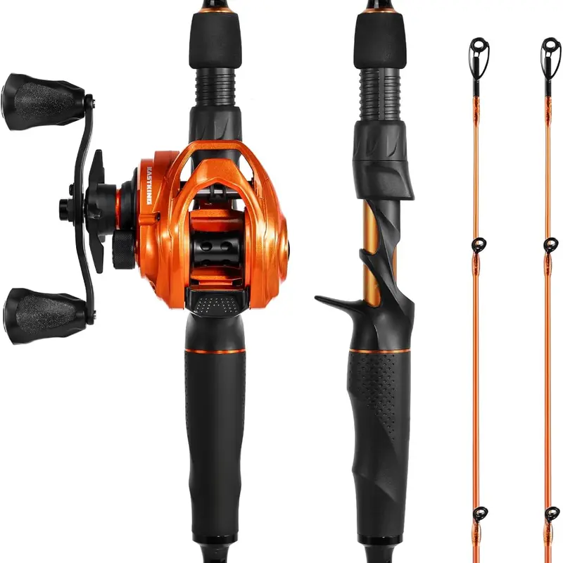 [Christmas Gifts for Anglers] KastKing Lethal Blaze Twin-Tip Rod & Reel Combo – Spinning & Baitcaster, IM6 Graphite, Backup Tip, Stainless Steel Guides, EVA Handle SummerVibes Summer Survivals ,dealsforyoudays