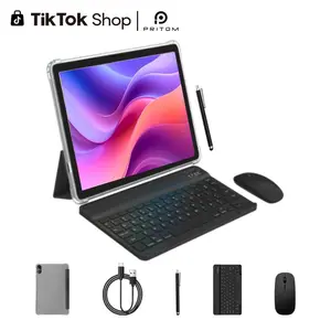 [New Arrivals]PRITOM 2026 Android 15 Tablet 12GB(4+8)RAM 64GB ROM With Bluetooth Audio Dual Cameras 2-in-1 Detachable Keyboard Set 10.1-inch Screen With Usb Perfect MothersDay Gift & Back-to-School Gift summervibes