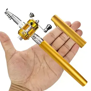 Pen Style Fishing Rod, Mini Ice Fishing Pole, Portable Pocket Raft Rod, Foldable and Extensible, 1 Meter/3.28 Feet, Gift Fish Rod, Telescoping Poles, Portable Fishing Tool