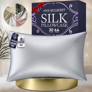 DECOLURE 100% Pure Mulberry Silk Pillowcase – 30 Momme 6A Grade, Cooling, Anti-Frizz, Hypoallergenic, Hidden Zipper (Standard, Queen, King)