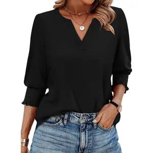 Blouses for Women Dressy Casual 3/4 Length Sleeve Womens Tops Trendy Summer Spring Shirts S-3XL Beach Womenswear