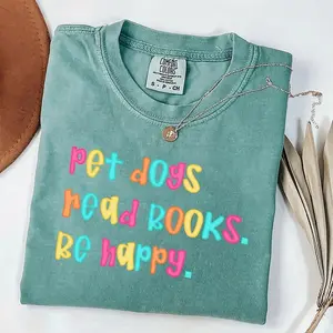 Comfort Colors Pet Dogs Read Books Shirt, Book Lover Gift, Funny Dog Shirt, Dog Lover Shirt, Dog Lover Gift, Reader Tee