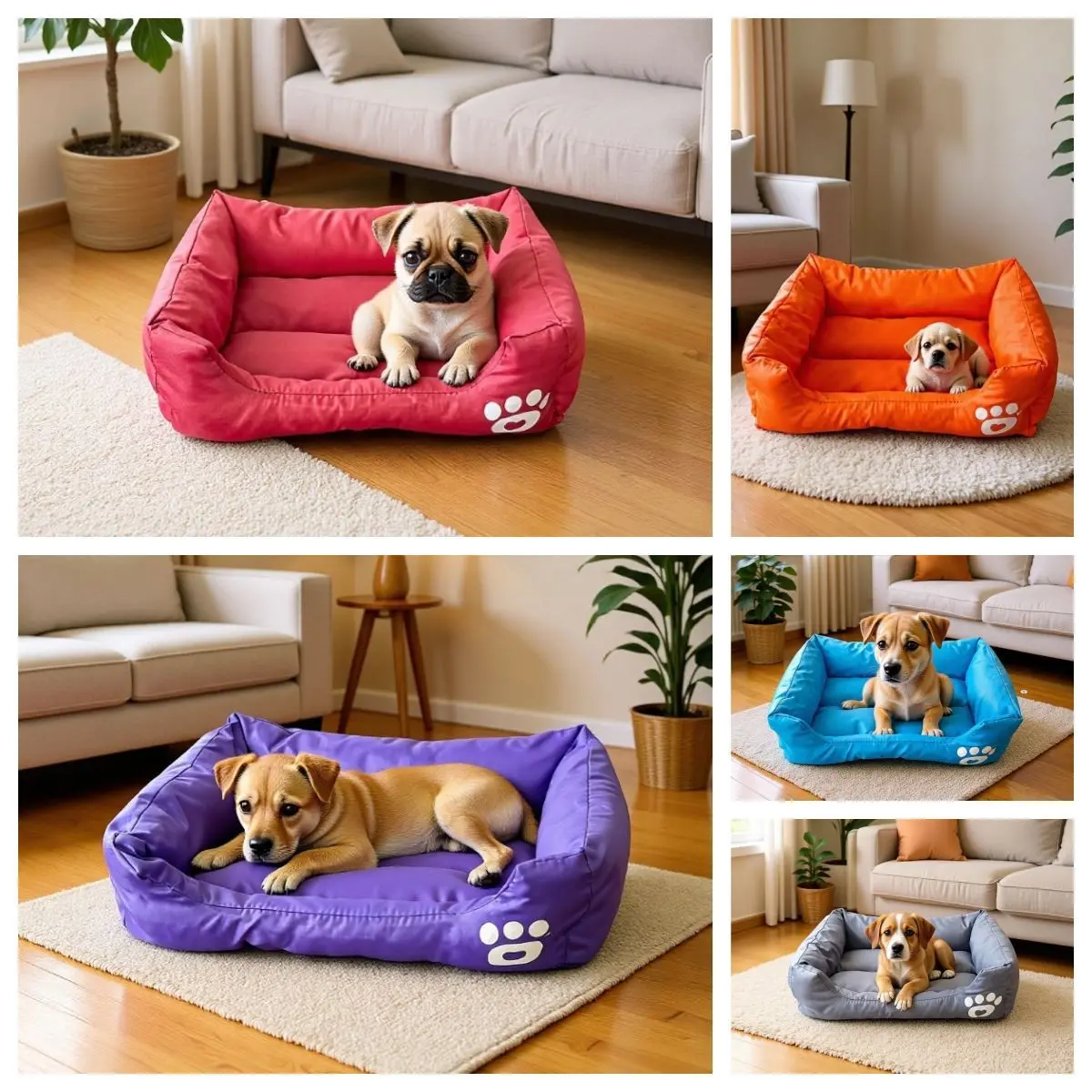 Oxford Fabric Dog House Cat Bed, All-Season Durable Scratch-Resistant Waterproof Pet Bed, Anti-Tear Dog Mat, Pet Accessories