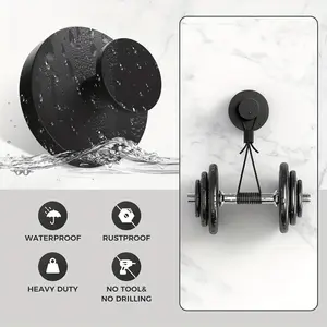 Strong Suction Cup Hook, No-Drill Wall Mount Towel Holder, Vacuum Technology, Holds Up to 6.8kg, Suitable for Glass, Mirrors, Tiles, Matte, Bathroom Organizing Accessories