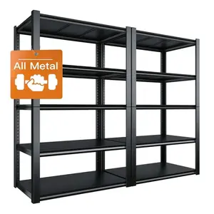Heavy-Duty 5-Tier Industrial Metal Shelving Adjustable Storage Rack for Garage Basement Warehouse Maximize Space All Metal Construction