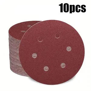 10pcs 6-Inch Sanding Discs Set, Track Sander Compatible, Aluminum Oxide Abrasive, Durable & Precise Polishing, Ideal for Professionals
