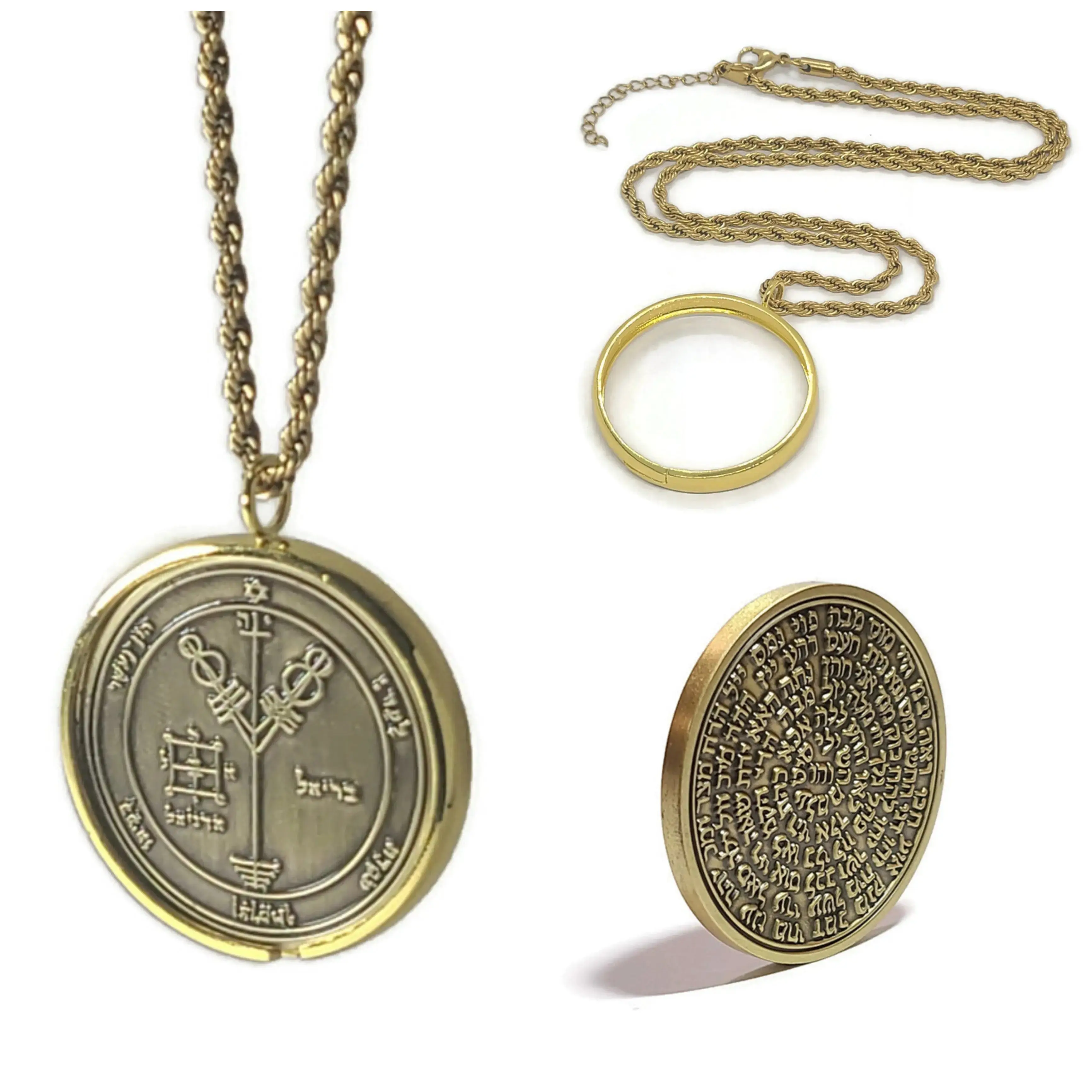 Fourth Pentacle of Jupiter Necklace - Wealth & Prosperity Talisman Pendant with 72 Names of God