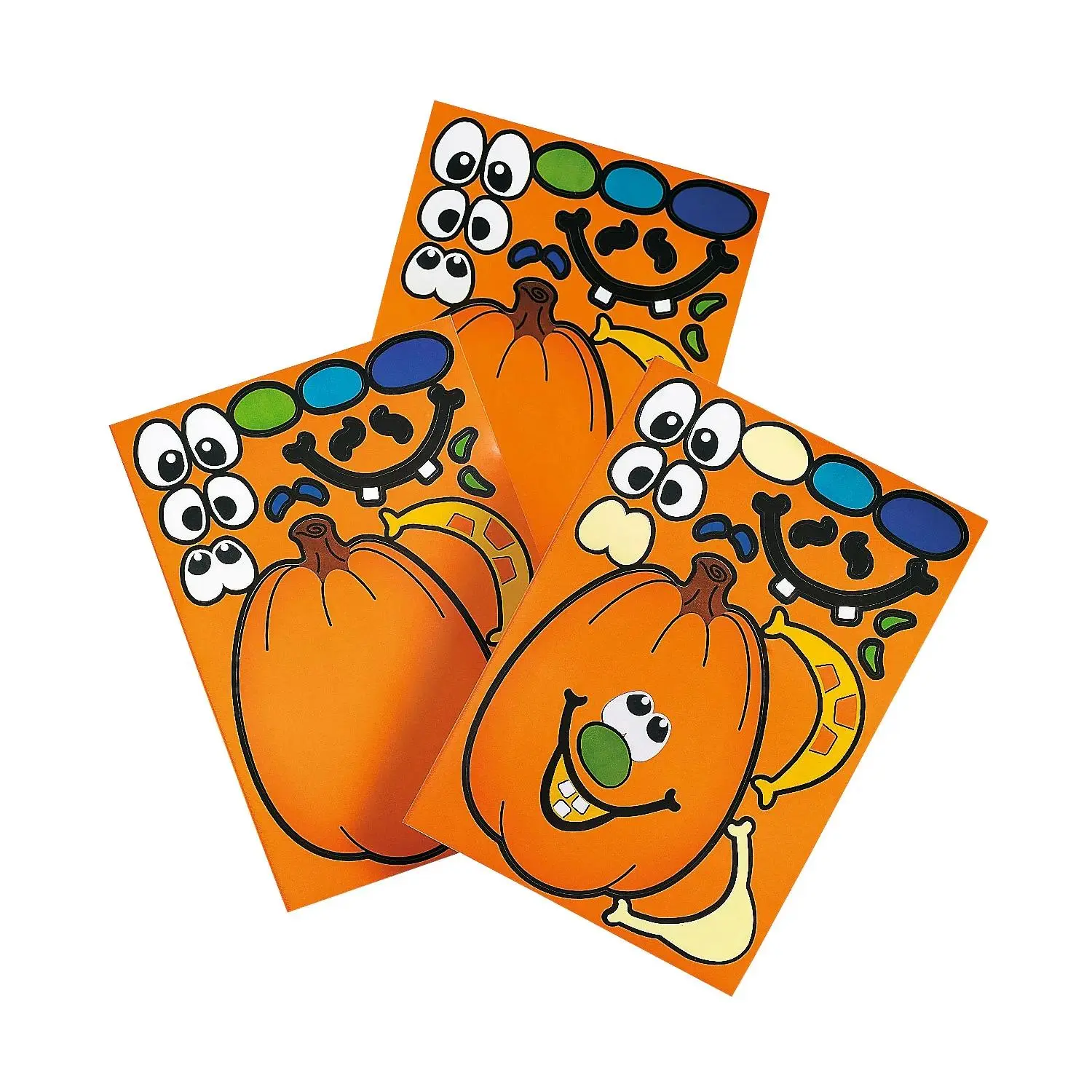 Jack-O’-Lantern Sticker Activity Sheets - 4 1/2" x 6 1/2", 12 Pcs