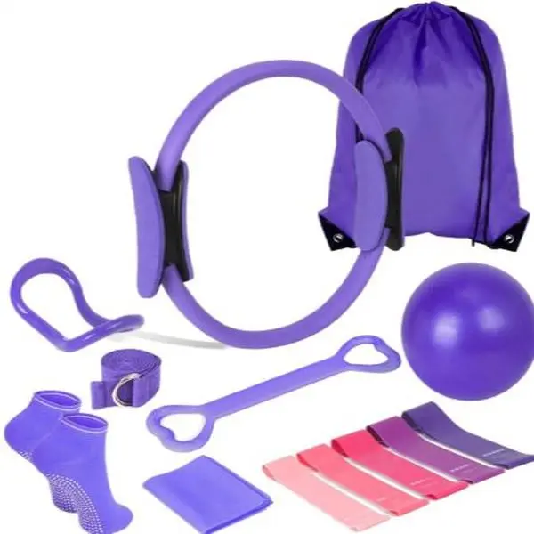 13-Piece Yoga & Pilates Set for Home Balance Training, Includes Yoga Ball, Resistance Bands for Full Body Workout (Sports & Outdoor Gear), Lightweight, Pilates Ring, Studio, Anti Slip, Muscle Recovery, Flexibility, Pp/Tpe, Unisex