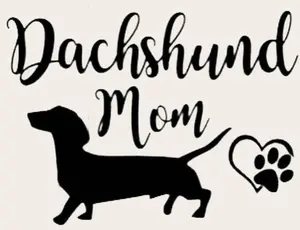 dachshund mom dog paw heart love funny vinyl decal sticker 5"