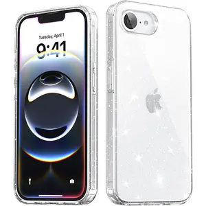 Clear Glitter Case For iPhone 17E 17 E Air 16E 16 Pro Max 15 Plus 14 13 Mini 12 11 X XS XR SE 2022 2020 7 8 6 6S Phone Cover