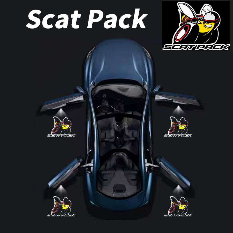 2Pcs Scatpack Car Logo Welcome  Projectors Programmable LED Sign for Car Business car door light for car accessories(Scatpack)