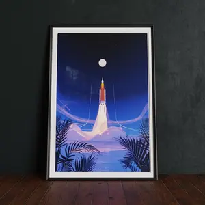 Artemis II  NASA Rocket Poster Print  Scientific Illustration  Original
