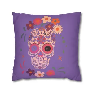 Dia de los Muertos! Adorable sugar skull pillow  Calaca polyester pillow for mexican celebration