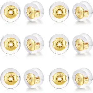 18K  Locking Secure Earring Backs for Studs,  Earring Backs Replacements for Studs/Droopy Ears, No-Irritate Hypoallergenice Backings for Women Men ()