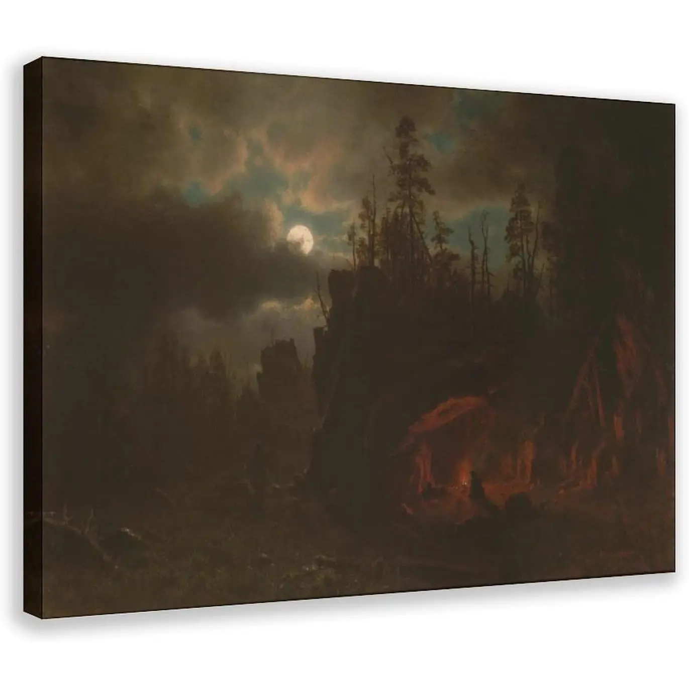 Albert Bierstadt Romantic American Landscape The Trappers_Camp, 1861 Canvas Art Poster And Wall Art Picture Print Modern Family Bedroom Decor Posters 16x24inch(40x60cm)