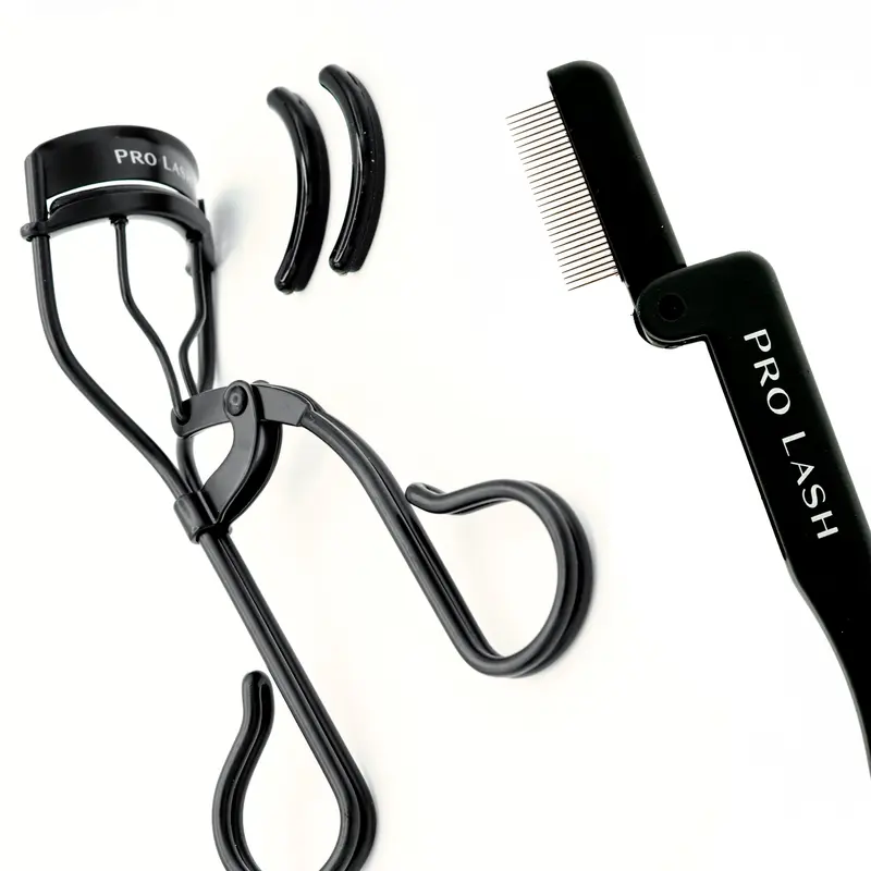 Pro Lash Prep & Perfect Eyelash Curler Set - 2-Piece Precision Tools Duo Set for Home Salon-Quality Results, Includes Eyelash Curler and Lash Comb for Curl Then Comb Routine