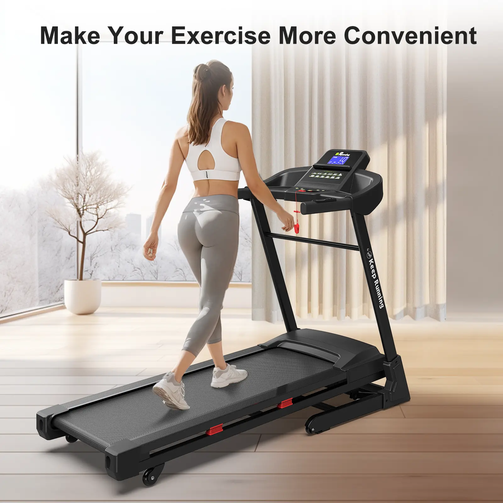 SAVEYOUR Electric Treadmill - 3.5HP Fitness Equipment with Automatic Incline, Foldable Design, Double Board Shock Absorption, Bluetooth Speaker & APP for Home Running Walking, Home Gym Exercise Machine