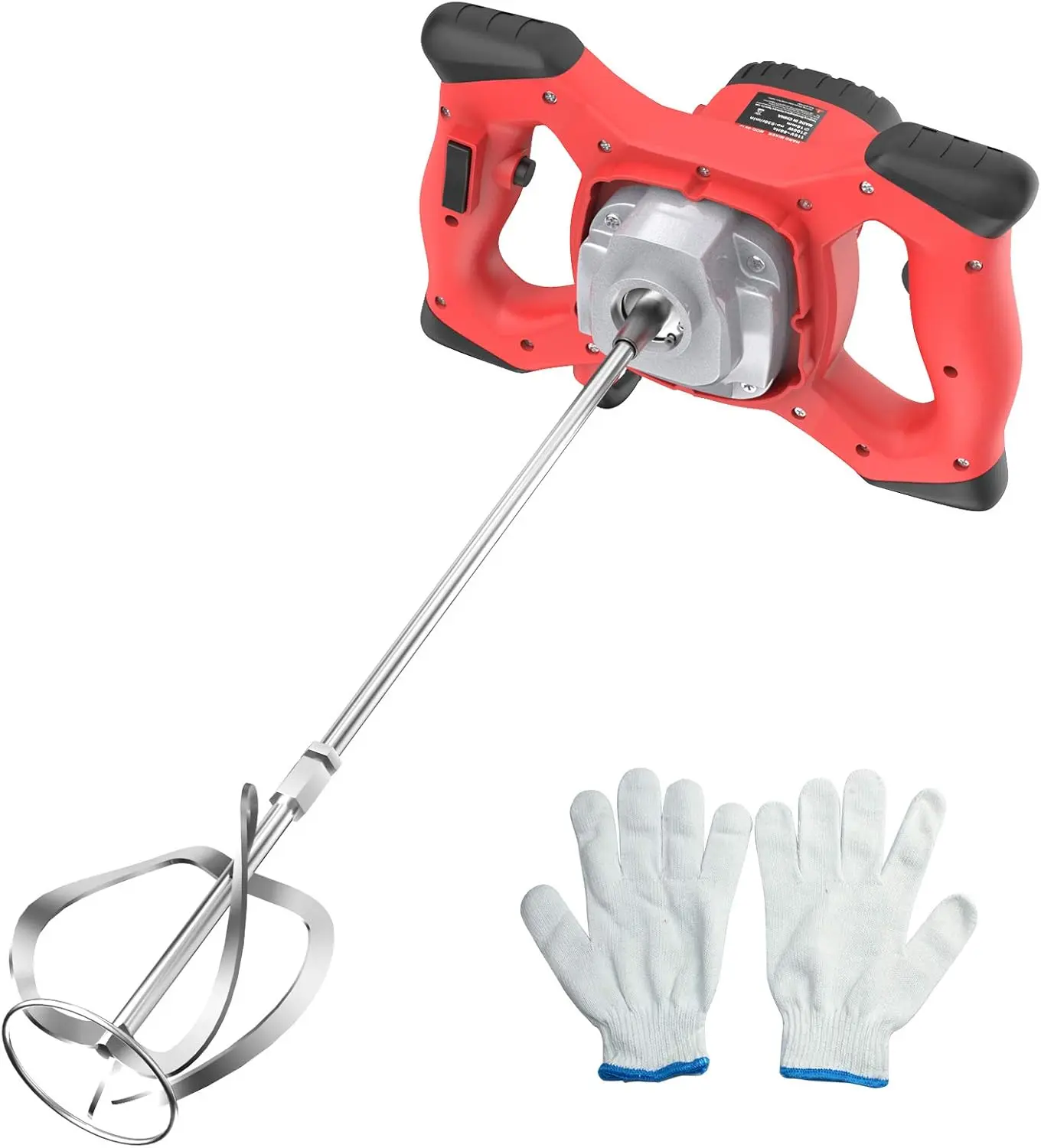 110V 2100W Electric Handheld Cement Mixer - 6-Speed Specialty Power Tool for Mortar, Paint, Fodder Stirring