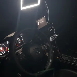LED Car Sun Visor Makeup Mirror: Rechargeable with 3 Light Modes, Touch Dimming, and Adjustable Strap