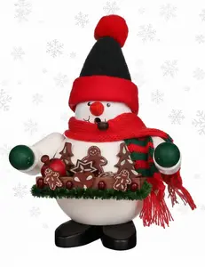 Pre Order Snowman with Gingerbread Treats on Tray Smoker