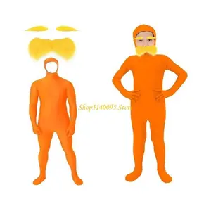 Tangerine Costume Accessories Open Face Full Bodysuits Yellow Mustache Eyebrow