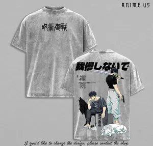 Toji Fushiguro Megumi Jujutsu Kaisen Shirt Vintage Washed Oversized T Shirt Anime Graphic Back Zenin Clan Streetwear Heavy Cotton Tee Manga Fans Unisex Gym Pump Cover