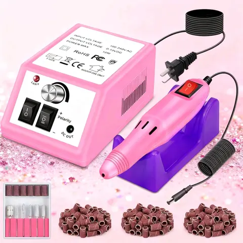 LAVAED Professional Electric Nail Drill Machine, Multi-Pack Nail Kits for Finger Toe Care, Manicure Pedicure Tool with 156 Sanding Bands, Art File Set