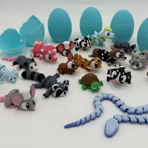 3-D Printed Crackable Surprise Easter Eggs - Assorted Animal Designs in Various Colors at random.