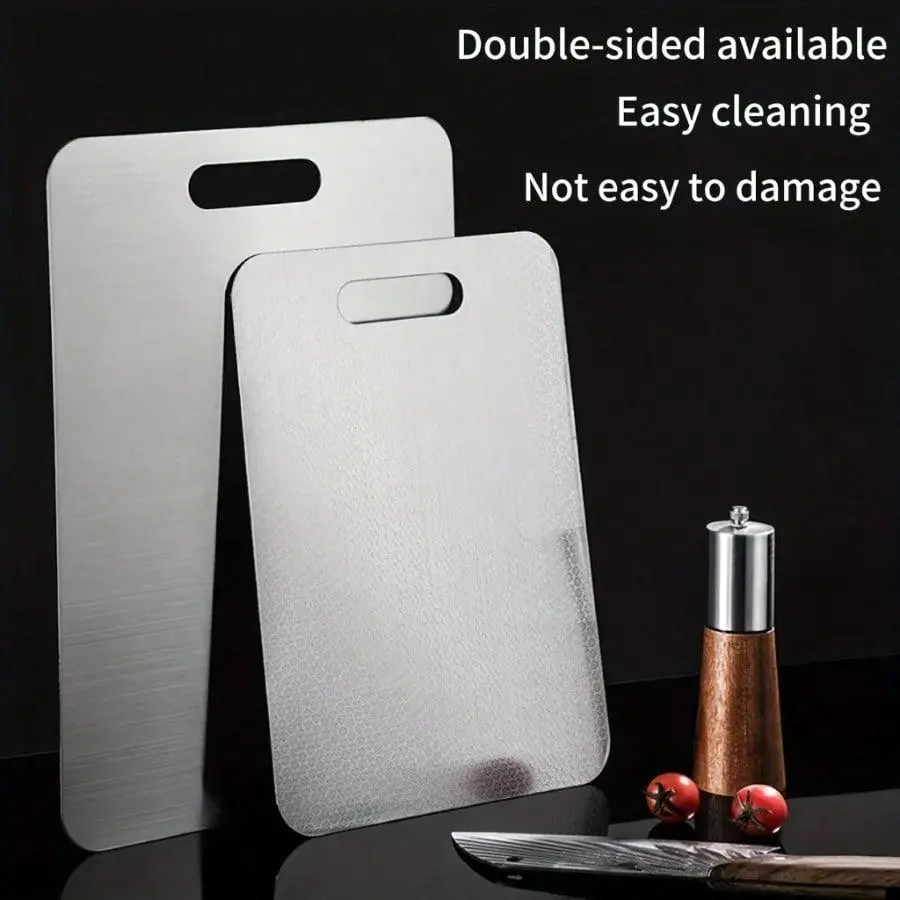 304 Honeycomb Stainless Steel Cutting Board - Thickened Durable Non-Slip Board for Meat, Vegetables & Cheese, Ergonomic Kitchen Prep Board with Compact Storage