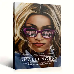 Zendaya in The Challenger movie poster, framed canvas painting, for movie lovers, modern home decor poster, living room, dining room, bedroom, apartment, toilet, bathroom, room decor art, new wall art, birthday, holiday gift