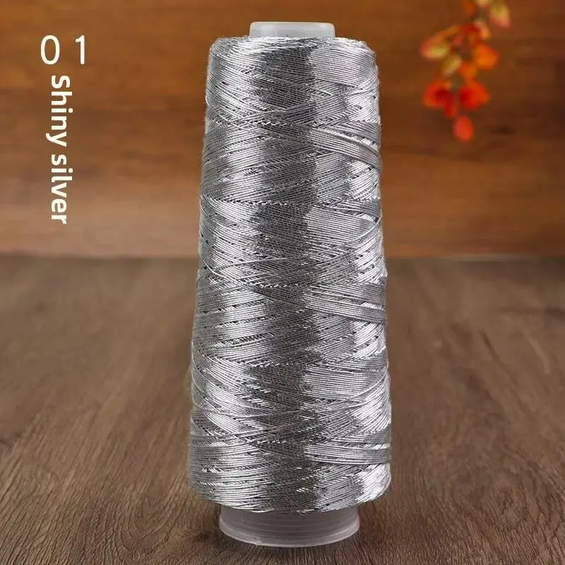 Color Cored Yarn Gold and Silver Silk Thread 200g Axis Hand-crocheted DIY Bag Broken Silver Thread Hand-woven Sewing Thread Thread for Sewing