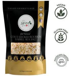 Old Fashioned Citrus Smoked Bourbon Barrel Sea Salt -   Savory, smoky, and Lemon Zest the ideal finishing flavor for fish and more