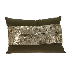 Parkland Collection PILM21435 Misty Transitional Olive Rectangle Throw Pillow