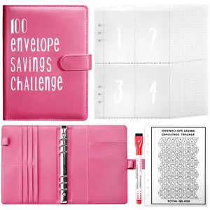 100 Envelope Challenge Notebook, Money-Saving Notebook, Budget Planning Notebook, Money-Saving Challenge Booklet, Convenient and Fun Ways to Save $5050, Cash Filling Notebook