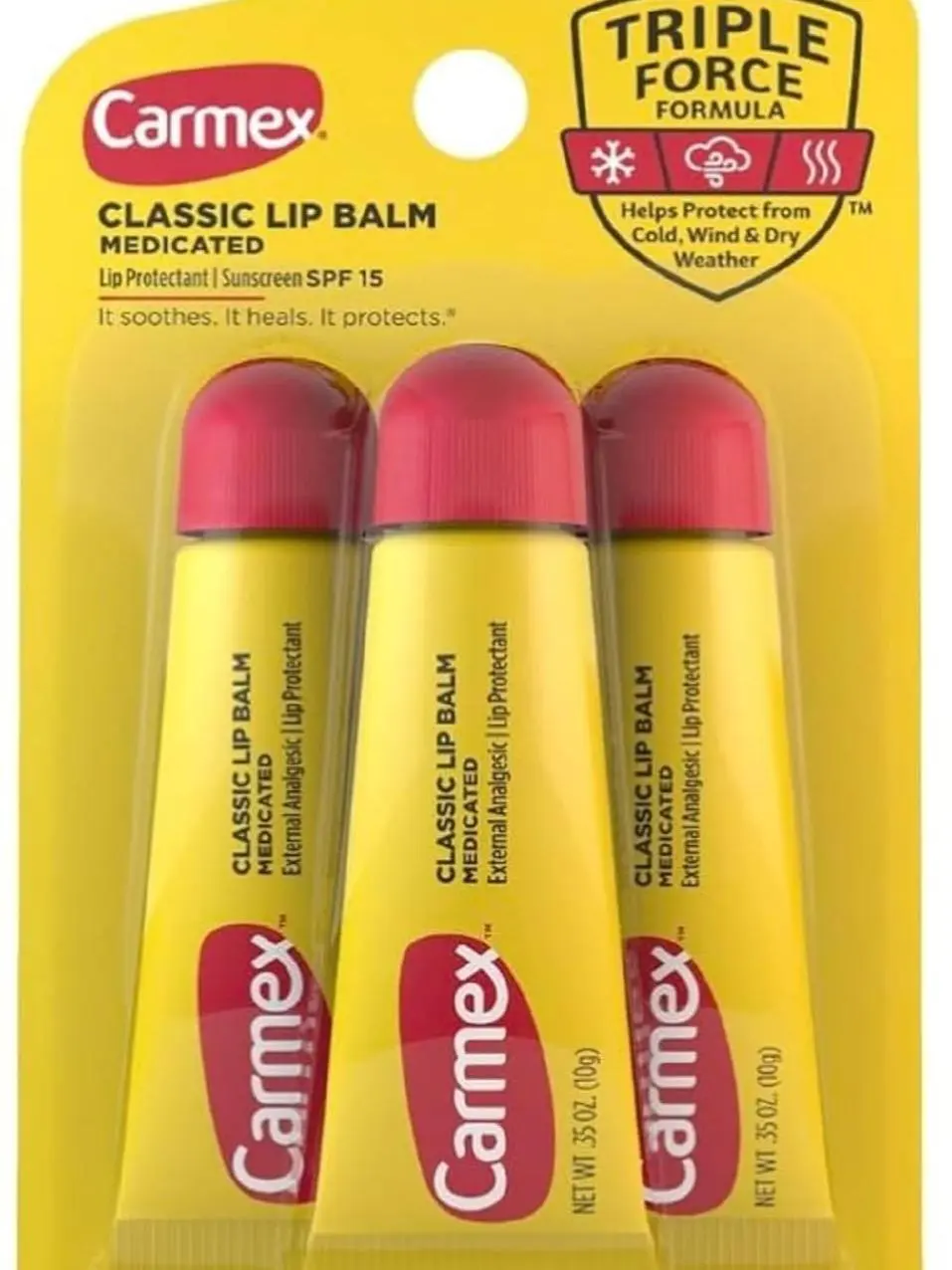 Carmex Classic Lip Balm, 0.35 Ounce (Pack of 3)