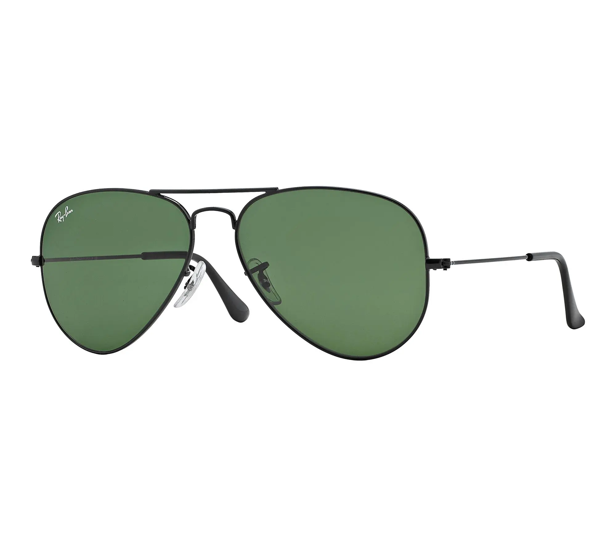 Ray-Ban Aviator Classic Sunglasses-Polished Black/Green-58mm