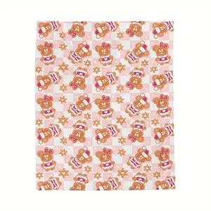 GingerBread flannel Blanket for Christmas, gingerBread Blanket for Christmas friends, TV Blanket